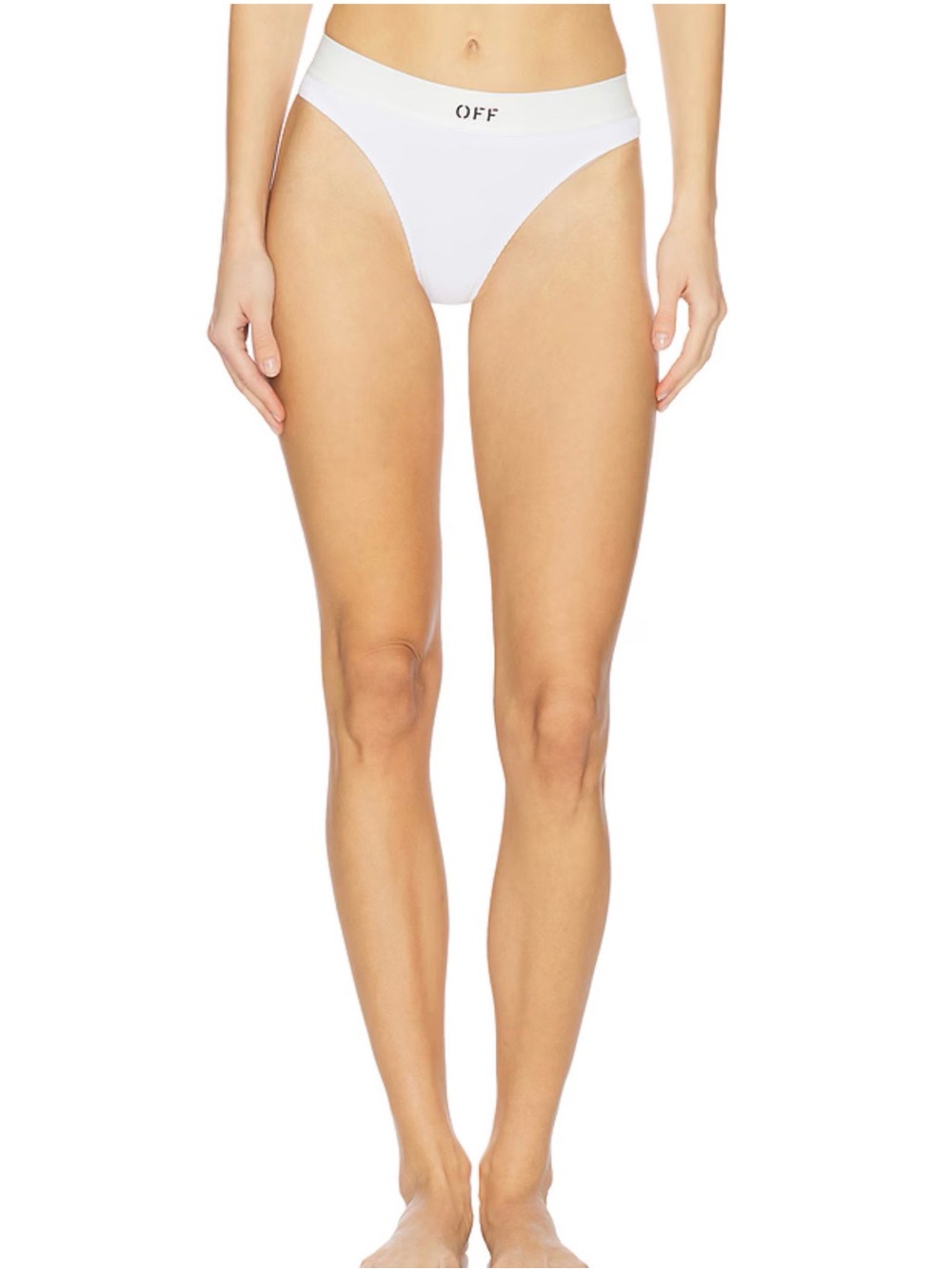 Off Rib Thong in White & Black